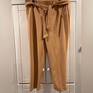 Jules & Leopold Camel Tie-Waist Trousers
